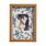 Quadro Personalizado Memórias: Sua Foto em Moldura Caixa com Fundo Floral Azul e Vidro