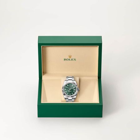 Sky-Dweller | Oyster, 42 mm, aço Oystersteel e ouro branco