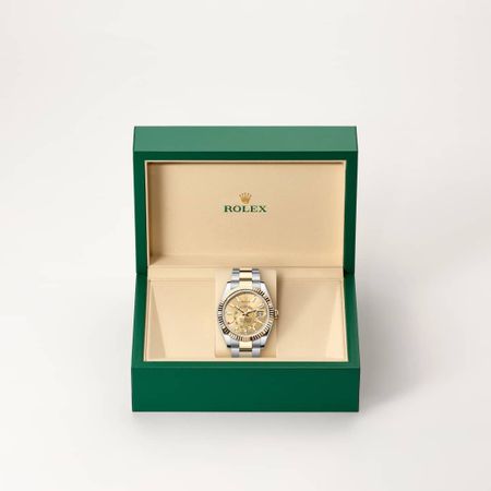 Sky-Dweller | Oyster, 42 mm, aço Oystersteel e ouro amarelo