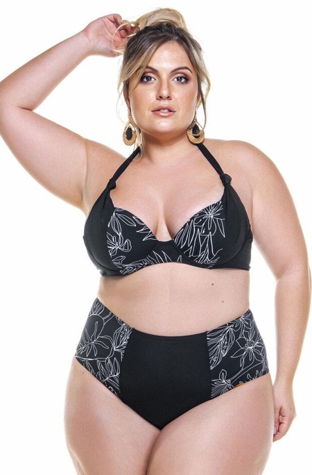 Sutiã Plus Size Bojo, Preto E Floral Preto E Branco