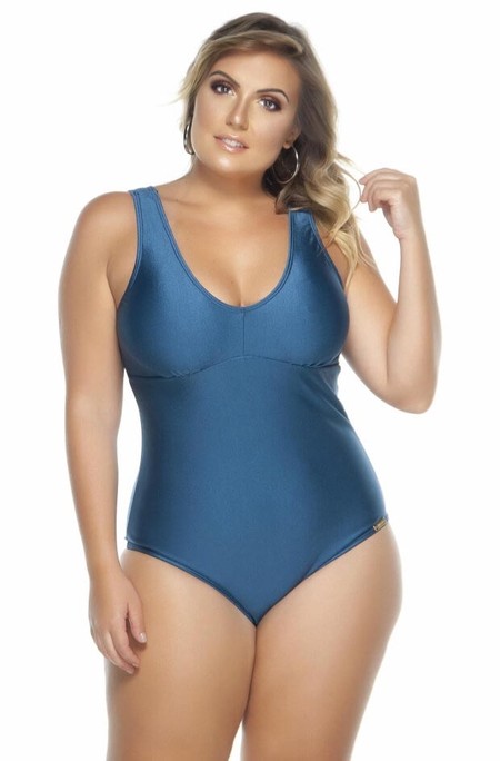 Maiô Plus Size Clássico, Sem Bojo, Galáxia