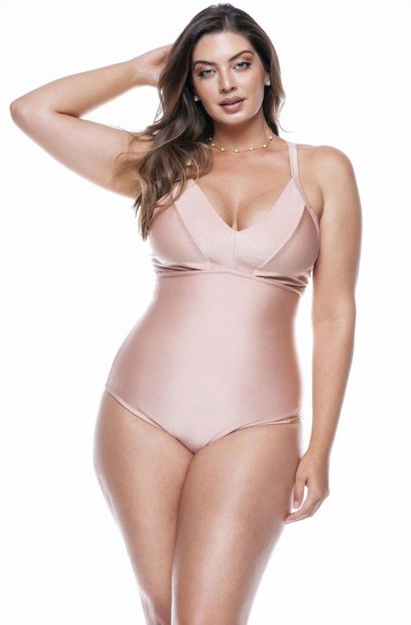 Maiô Plus Size Alças Presas Por Gancho Chantilly