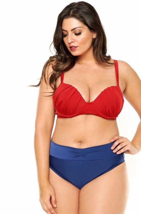 Sutiã Plus Size Bojo, Arco, Drapeado, Vermelho Escuro