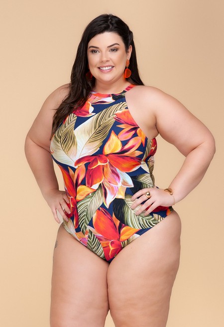 Maiô Plus Size Estilo Gargantilha, Com Bojo, Capadócia