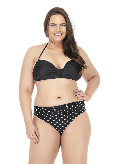 Calcinha Plus Size Drapeada na Cinta Poá