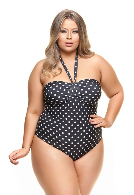 Maiô Tomara que Caia Plus Size com Bojo Poá