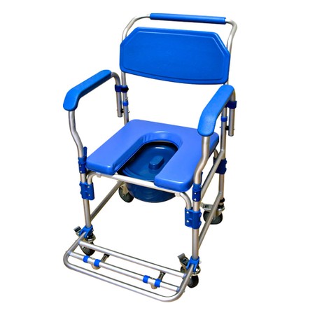 Cadeira de Banho Higiênica Reforçada com Assento Estofado e Coletor D60 Dellamed