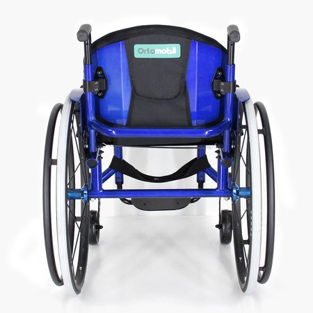 Cadeira de Rodas Monobloco Alumínio Ortomobil MB4ER Peso Leve com Encosto Rígido