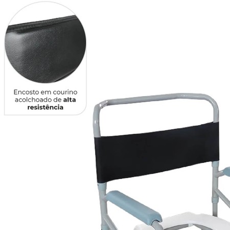 Cadeira de Banho Higiênica Dobrável Reforçada D40 Dellamed + Coletor Comadre Retrátil