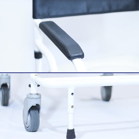 Cadeira de Banho Higiênica Dobrável Ortobras Banho Flex com Assento Estofado e Coletor
