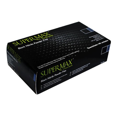 Luva de Nitrilo Sem Po para Procedimentos Anti-Alergica Supermax 100 unidades 