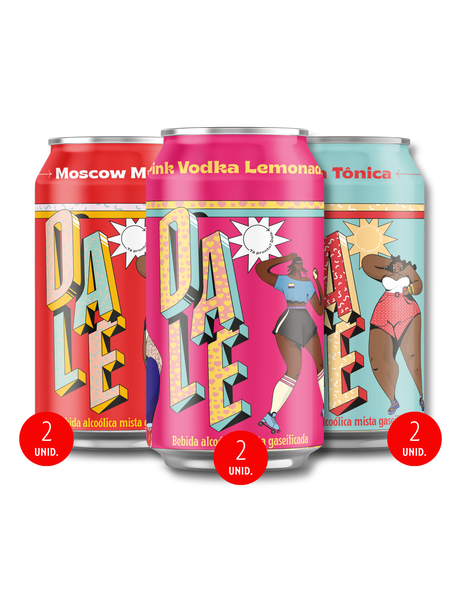 DALE COMBO MIX PINK, MOSCOW E GIN TÔNICA 350ML - PACK 6 UNIDADES