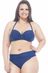 Sutiã Plus Size Bojo, Arco, Franzido, Azul Marinho