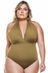 Maiô Plus Size Com Bojo E Forro Com Compressão Oliva