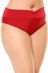 Calcinha Tipo Sunquini Plus Size Em Dois Tecidos Vermelho Escuro