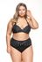 Calcinha Alta Plus Size com Transpasse Preto Liso E Poá Preto E Branco