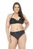 Calcinha Plus Size Drapeada na Cinta Poá Preto e Branco