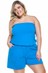 Macaquinho Plus Size Com Bolso, Tomara Que Caia, Azul Grécia