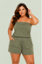Macaquinho Plus Size Com Bolso, Tomara Que Caia, Alcaparra