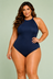 Maiô Plus Size Estilo Gargantilha, Com Bojo, Blue Night