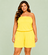 Macaquinho Plus Size Com Bolso, Tomara Que Caia, Girassol