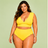 Calcinha Plus Size Hot Pant Inteira, Sem Recortes, Amarelo