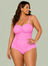 Maiô Tomara Que Caia Plus Size Drapeado Com Bojo E Arco  Bubblegum