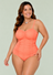 Maiô Tomara Que Caia Plus Size Drapeado Com Bojo E Arco Coral Doce