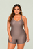 Maiô Plus Size Macaquinho Castanho