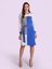Vestido Bloco de Cores com Manga Azul