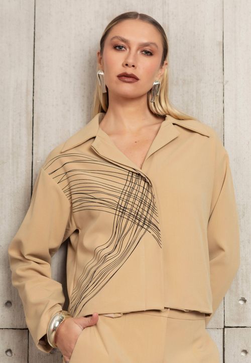 CASAQUETO SILK CAQUI