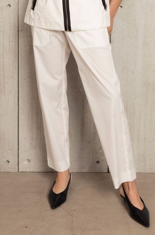 CALÇA ALGODÃO ZIPERES OFF WHITE