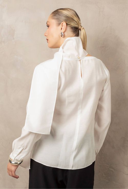 BLUSA COM ECHARPE OFF WHITE