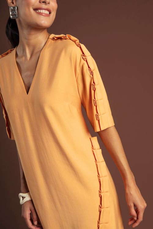 VESTIDO DOBRADURA BURNT ORANGE