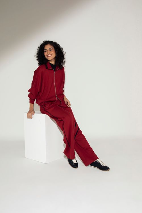 CALÇA PANTALONA MALHA VERMELHO