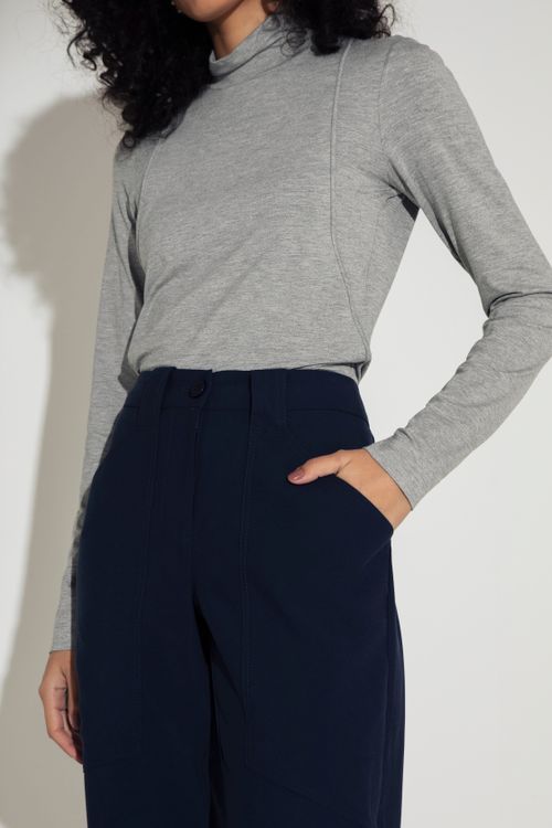 BLUSA MALHA SLIN CINZA CLARO