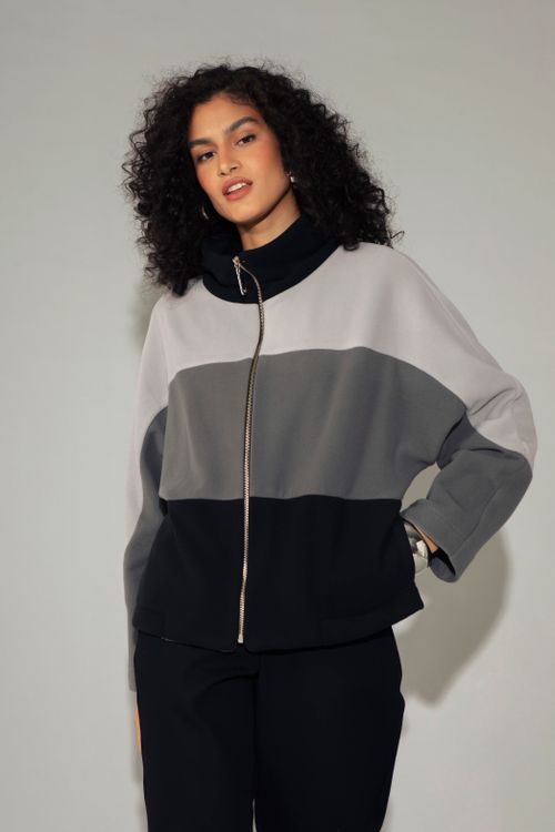 JAQUETA SOFT TRICOLOR CINZA