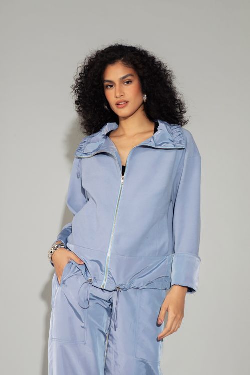 JAQUETA SOFT RECORTADA AZUL