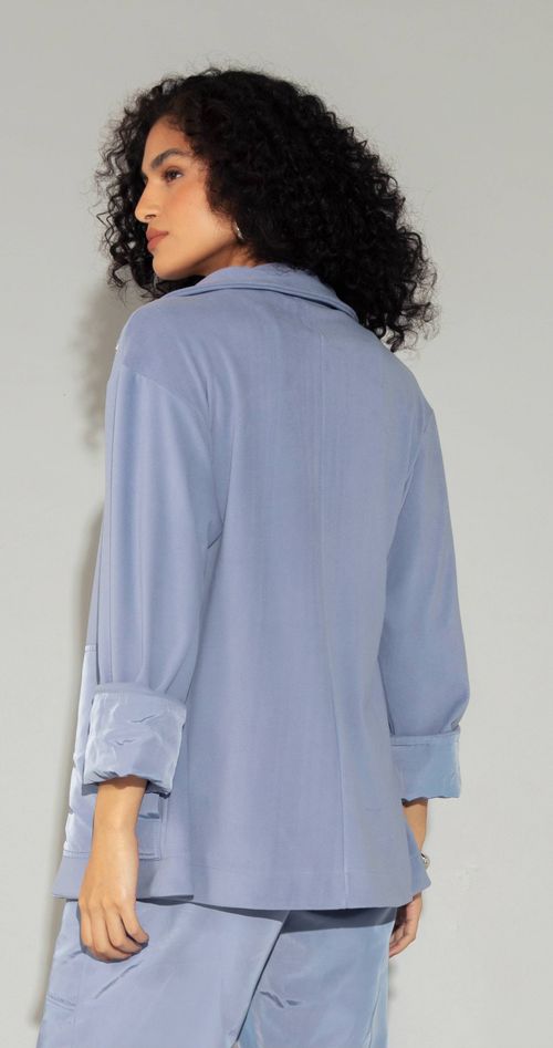 JAQUETA SOFT RECORTADA AZUL