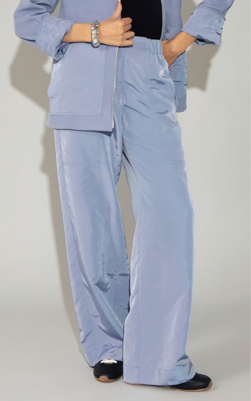 CALÇA RETA MEMORY AZUL