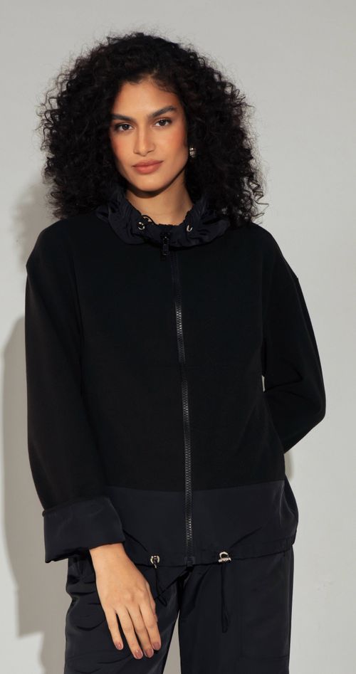 JAQUETA SOFT RECORTADA PRETO