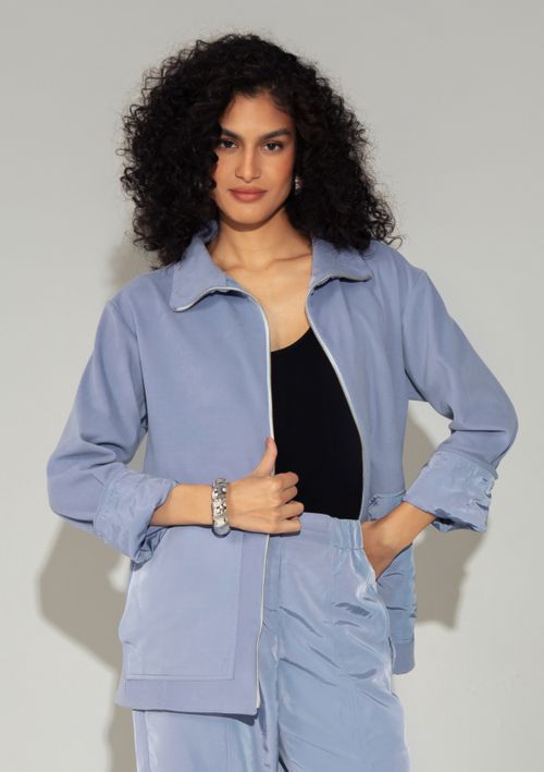 JAQUETA SOFT ZIPER AZUL