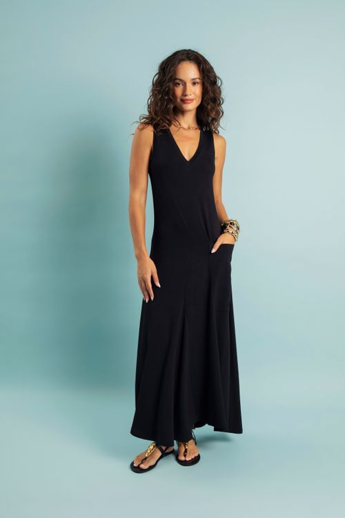 VESTIDO RECORTE BOLSO