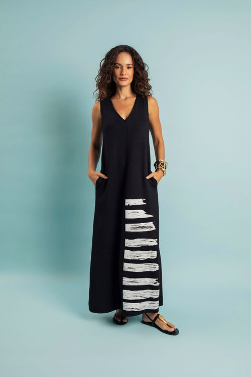 VESTIDO EVASE GRAFISMO