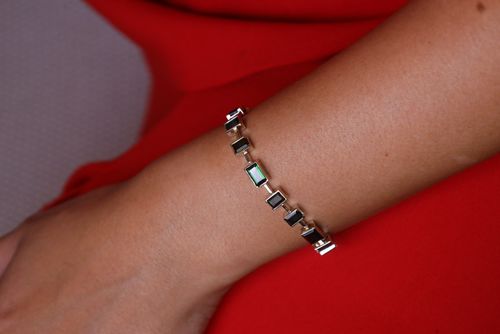 Em Tons Turmalina Verde Pulseira