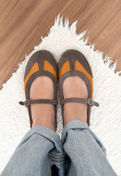 Flat Orchi - Laranja/Cinza