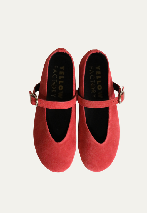 Flat Caetana - Camurça Vermelho 
