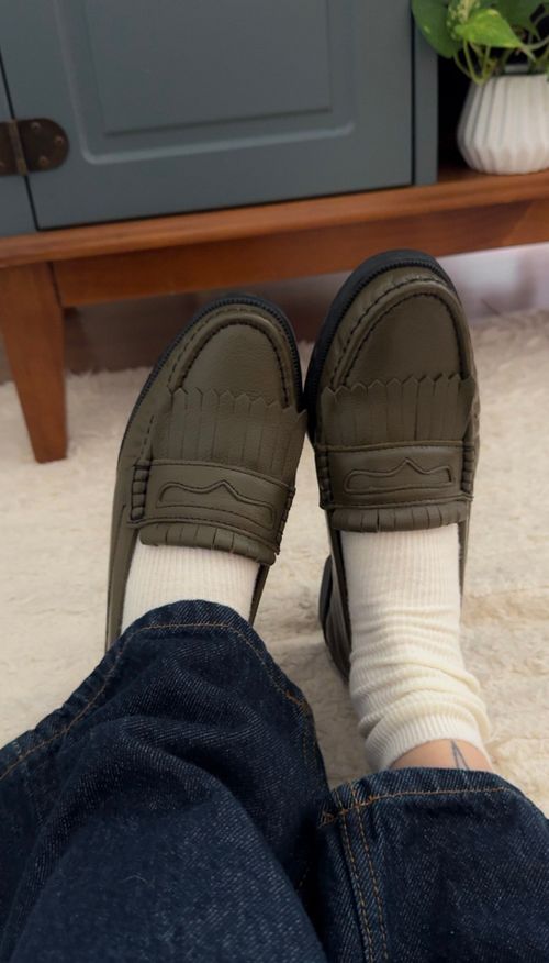 Mocassim Fringe - Oliva