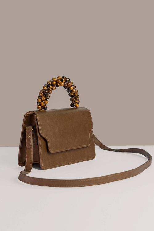 Bolsa Miranda Marrom com Olhos de Tigre