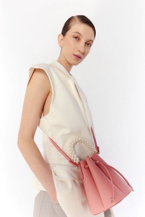Bolsa Magnólia Rosa com Madrepérolas